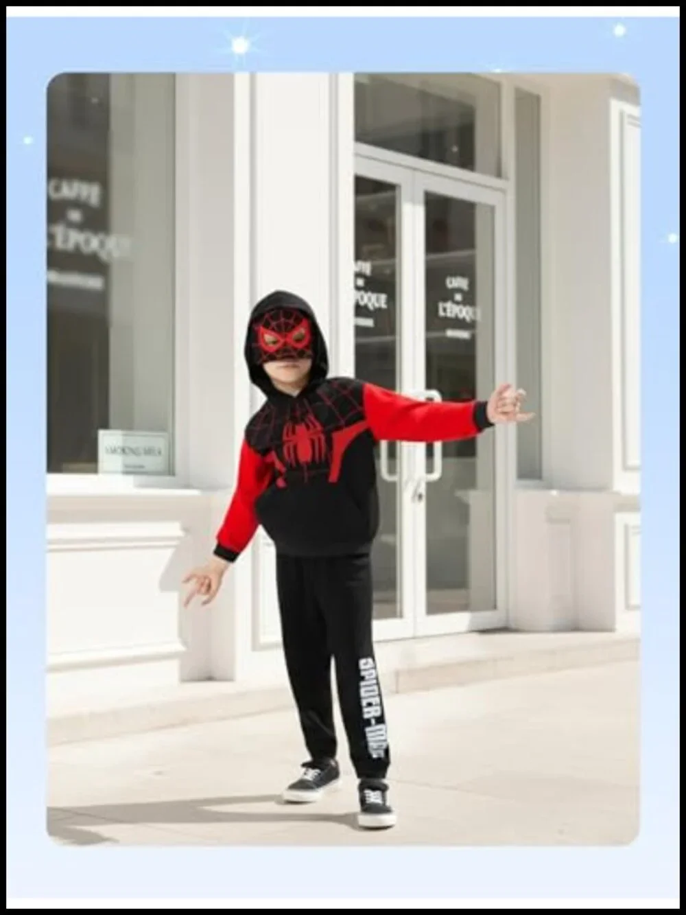 Marvel Spider-Man Miles Morales 2-Piece Hoodie & Jogger Set Kids Cosplay